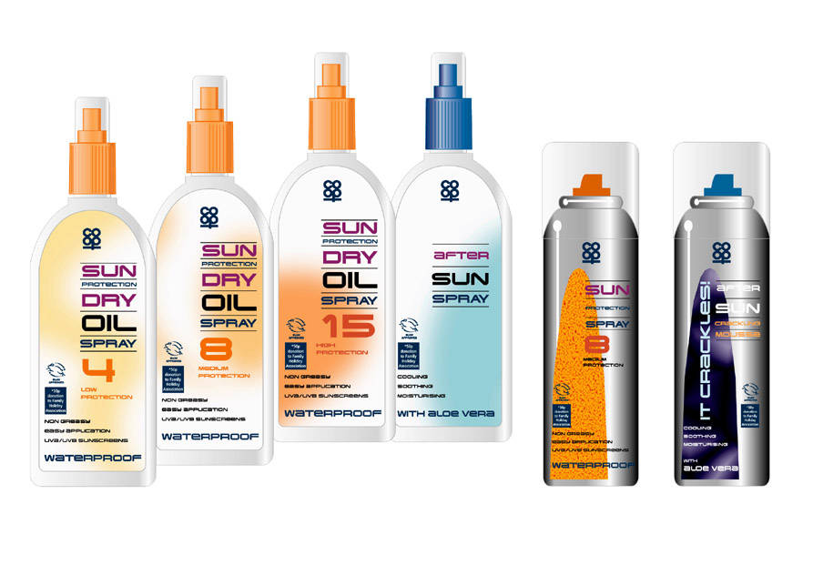 sun lotion packaging design